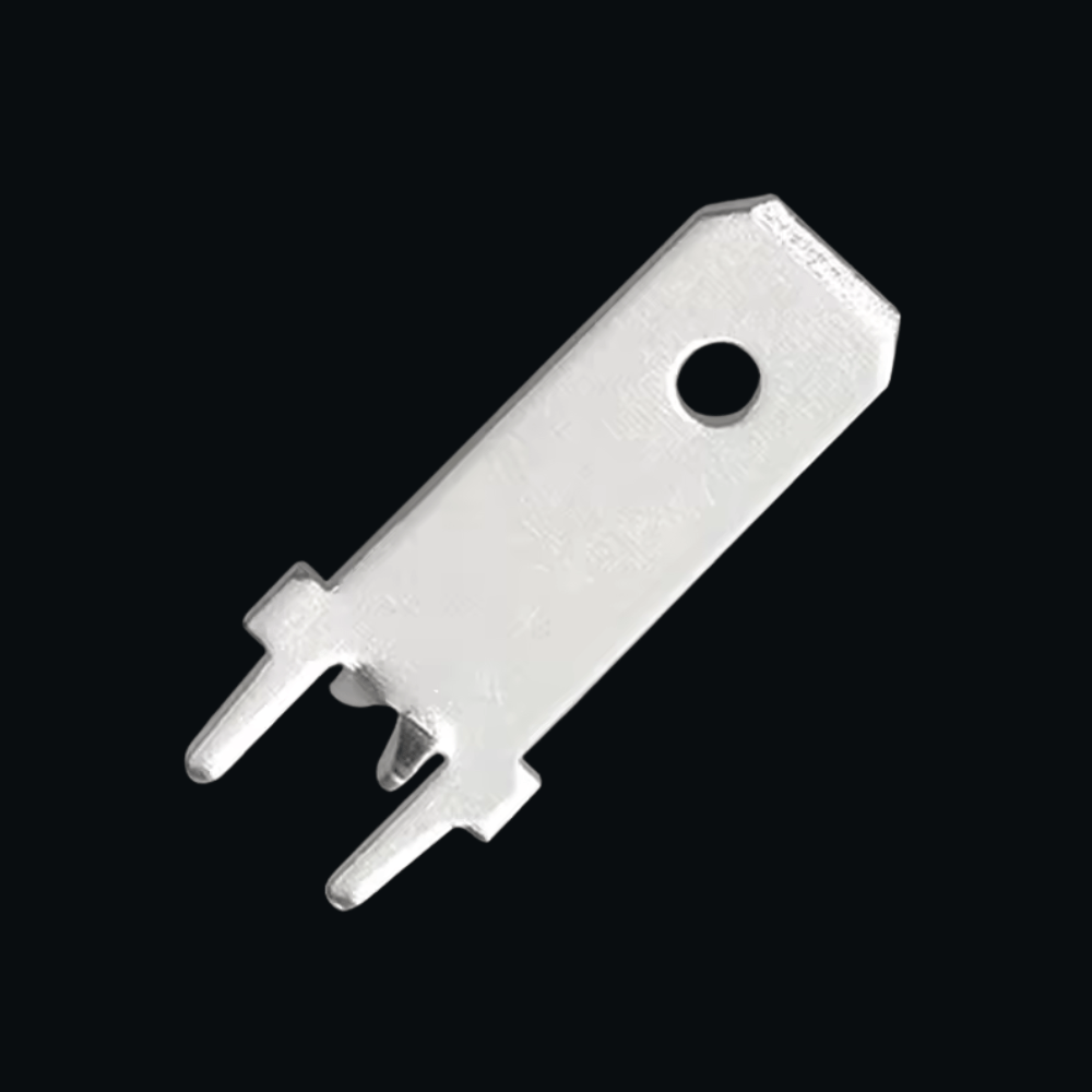 DJ6113-6.3mm Tin-Plated Brass Inserts Plug Circuit Board Solder Terminal PCB Solder Lug (Pack of 20)