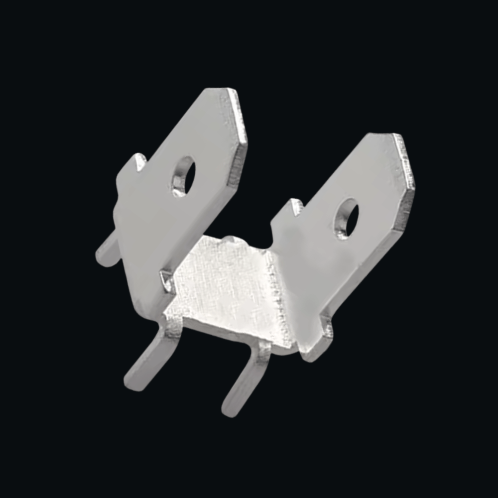 DJ6138-6.3 Solder Tab Tin-Plated Brass PCB Solder Double Male Lug (Pack of 10)