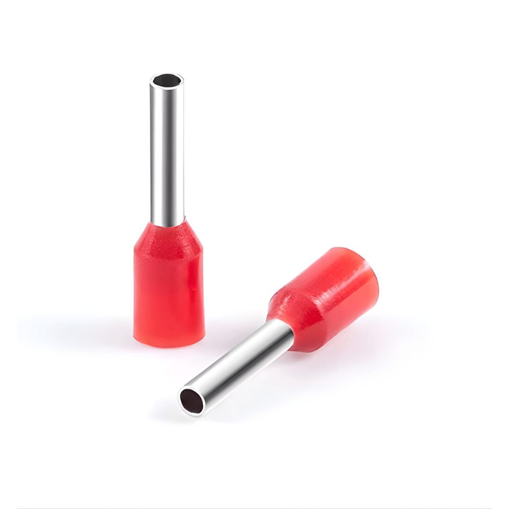 E10-12 Red (Pack Of 100 Pcs) for 10 Sqmm Wire Gauge Insulated Cord End Terminal Lugs