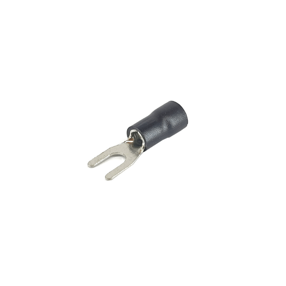SV2-3 Black 16-14AWG (1.5-2.5 mm²) 27A U-Type Insulated Fork Spade Wire Crimp Terminal Lug Connector (Pack Of 50)