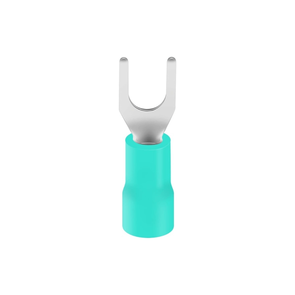 SV3.5-6 Green 14-12AWG (2.5-4 mm²) 37A U-Type Insulated Fork Spade Wire Crimp Terminal Lug Connector (Pack Of 50)