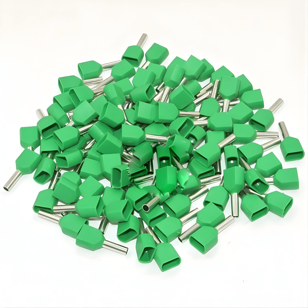 TE2512 Green for 2×2.5 Sqmm Wire Gauge Insulated Cord End Terminal Lugs (Pack Of 50 Pcs)