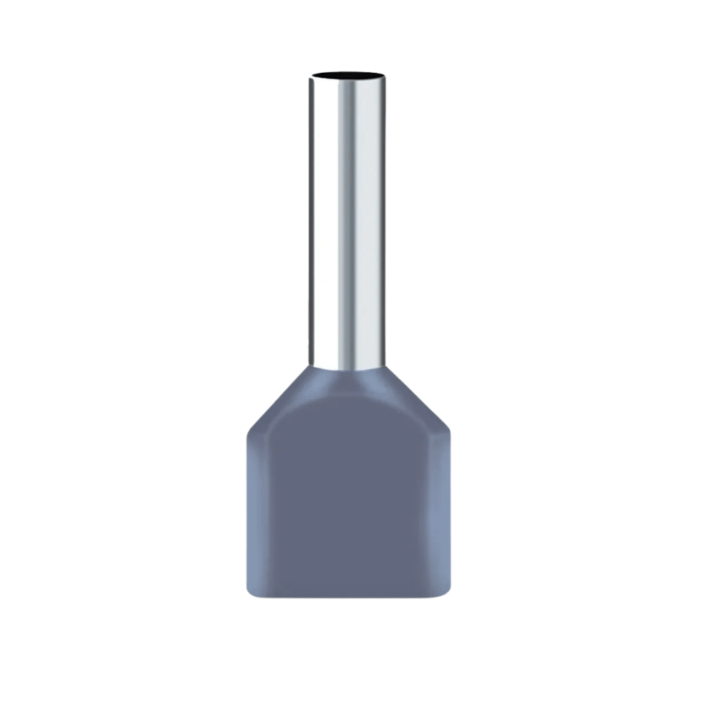 TE2513 Grey (Pack Of 25 Pcs) for 2×2.5 Sqmm Wire Gauge Insulated Cord End Terminal Lugs