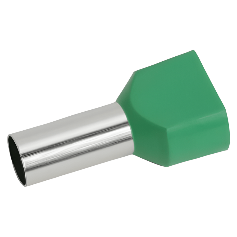TE4012 Green for 2×4 Sqmm Wire Gauge Insulated Cord End Terminal Lugs (Pack Of 25 Pcs)