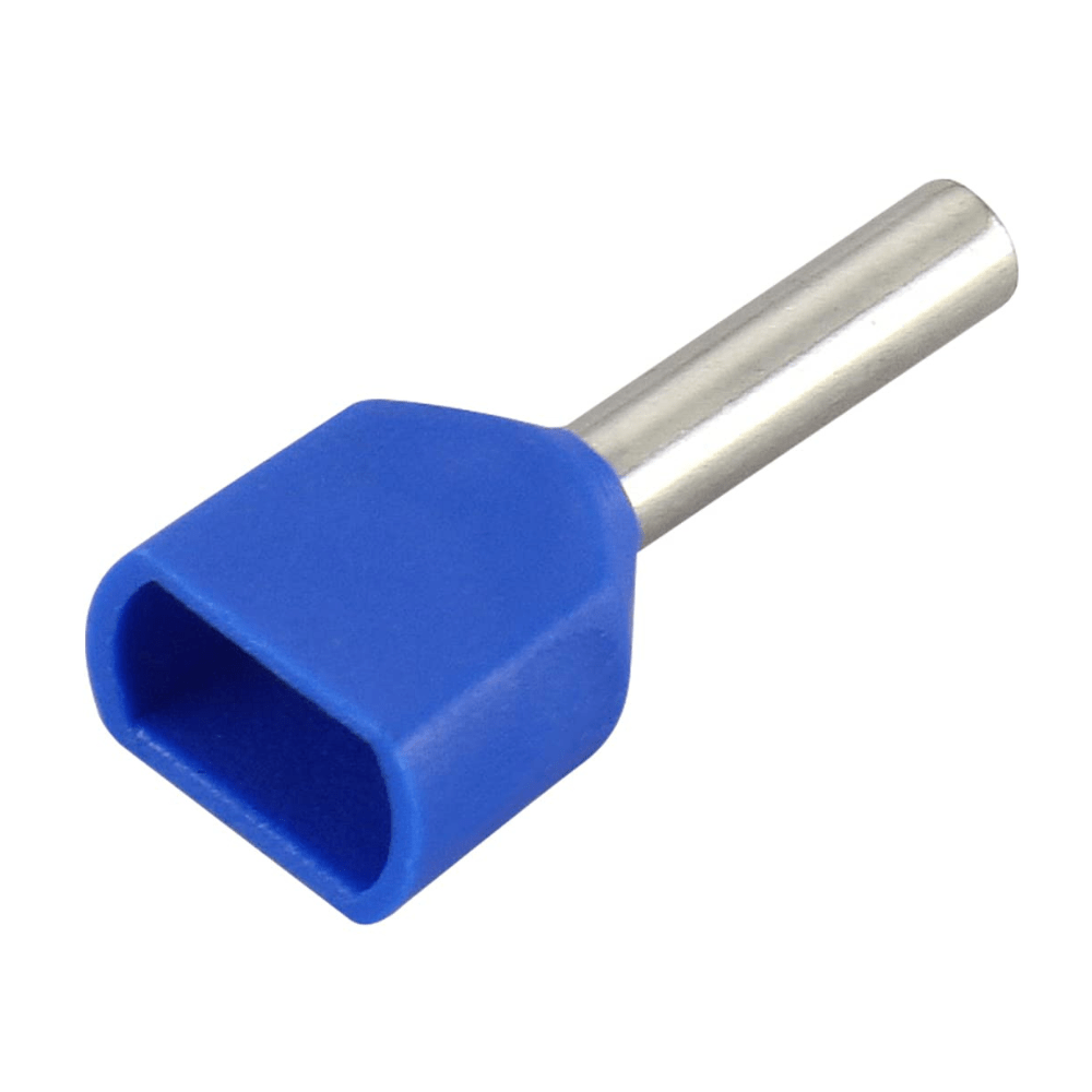 TE7508 Blue (Pack Of 100 Pcs) for 2×0.75 Sqmm Wire Gauge Insulated Cord End Terminal Lugs
