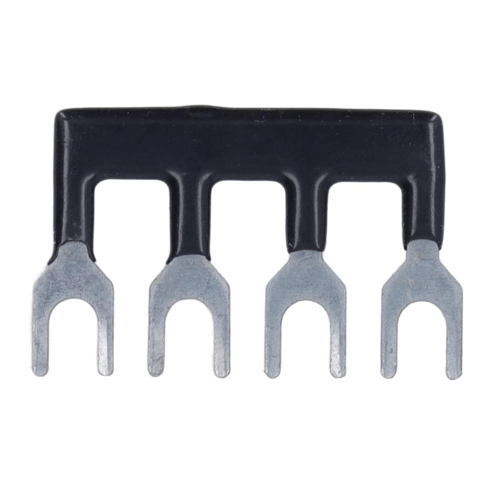 TB-1504 Fork Type 4Pin 15A 400V Wiring Shorting Bar Connector- Black (Pack of 2)