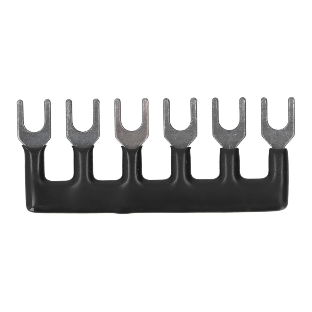 TB-1506 Fork Type 6Pin 15A 400V Wiring Shorting Bar Connector- Black (Pack of 2)