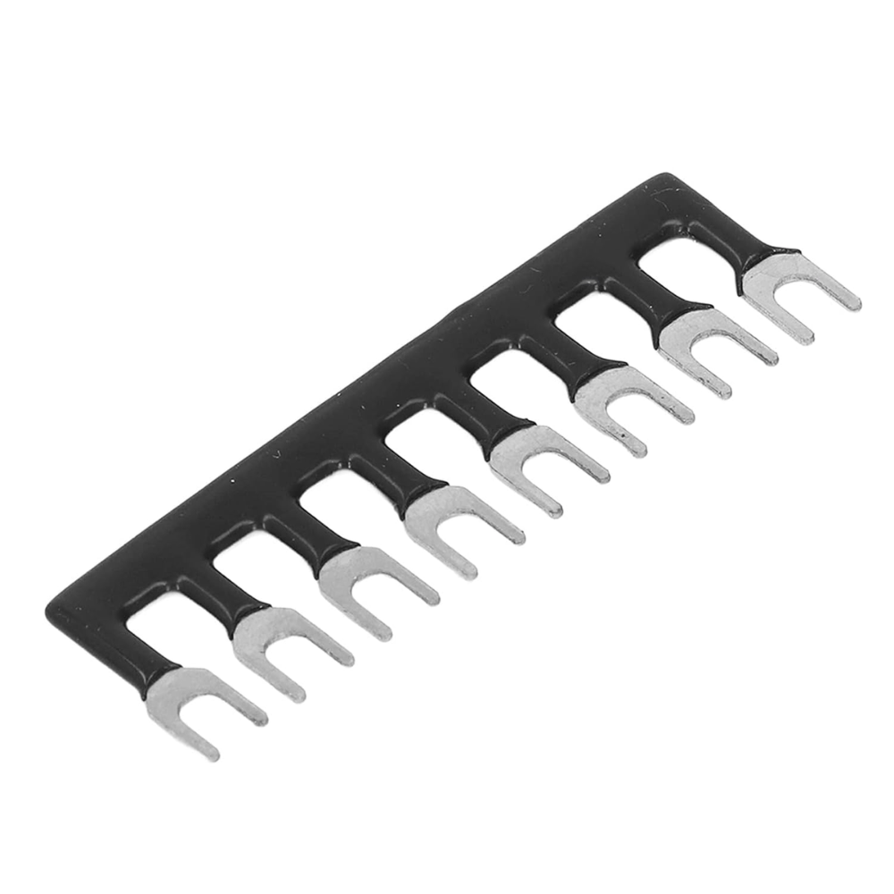 TB-1508 Fork Type 8Pin 15A 400V Wiring Shorting Bar Connector- Black (Pack of 2)