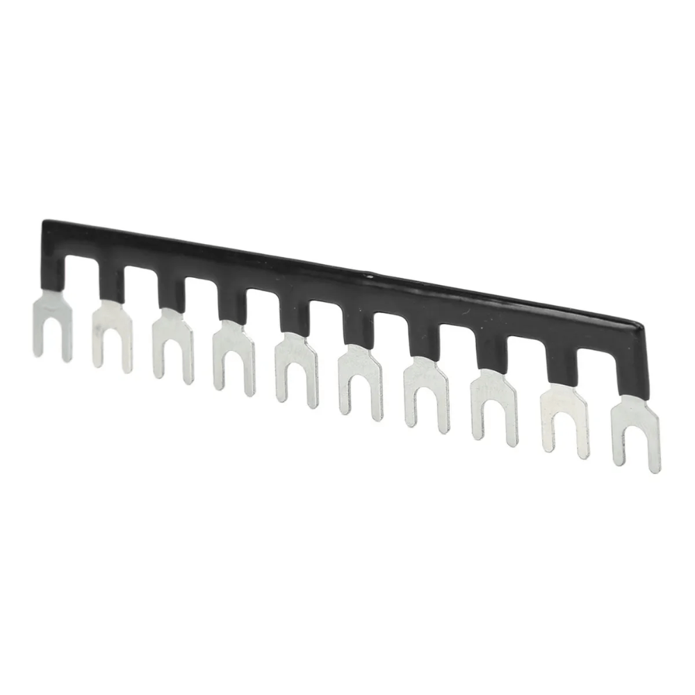 TB-2510 Fork Type 10Pin 25A 600V Wiring Shorting Bar Connector- Black (Pack of 2)