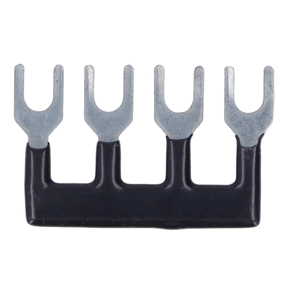 TB-4504 Fork Type 4Pin 45A 600V Wiring Shorting Bar Connector- Black (Pack of 2)