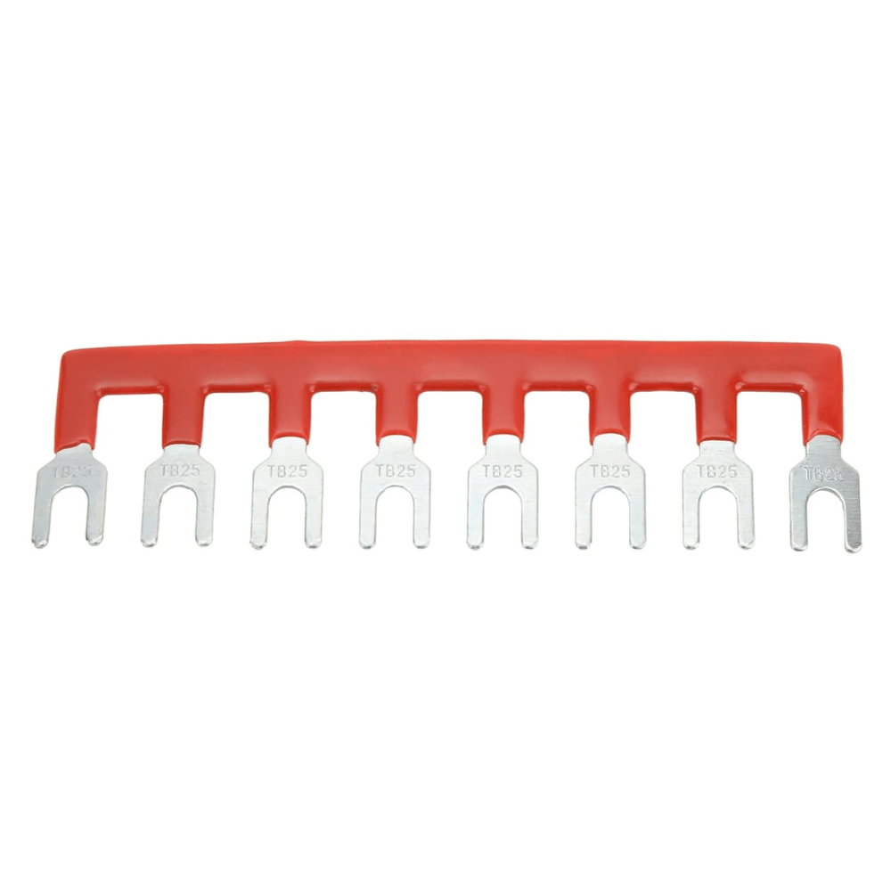 TB-4508 Fork Type 8Pin 45A 600V Wiring Shorting Bar Connector- Red (Pack of 2)