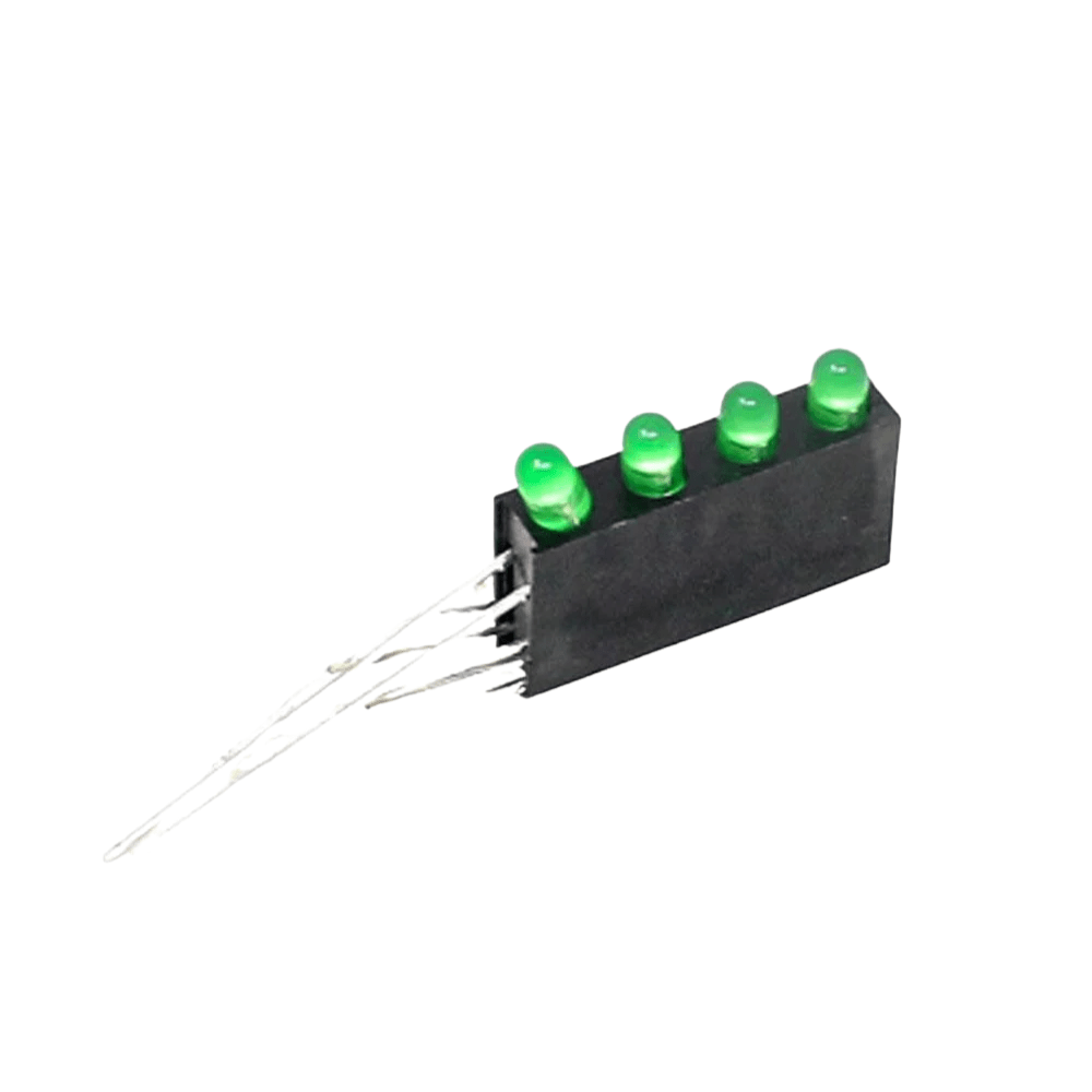 3MM Four Hole Lamp Holder with Green color Light (Pack of 5)