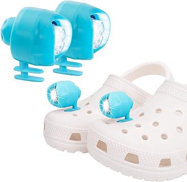 Headlights For Shoes Waterproof Shoes Lights Charms For Dog Walking Night Running Hiking Fishing For Crocs Lasting 48hours Glow Blue -1 Pair