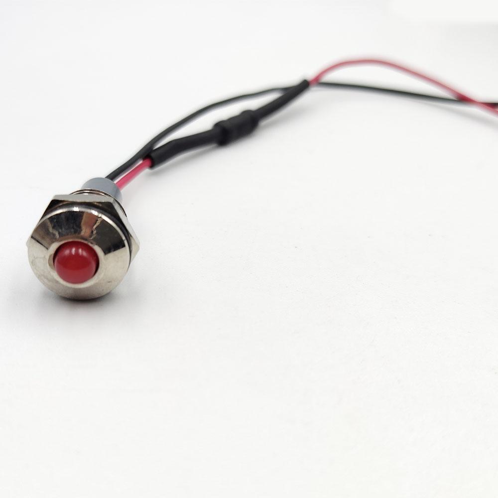 10MM 220V Red LED Spherical Metal Indicator Light