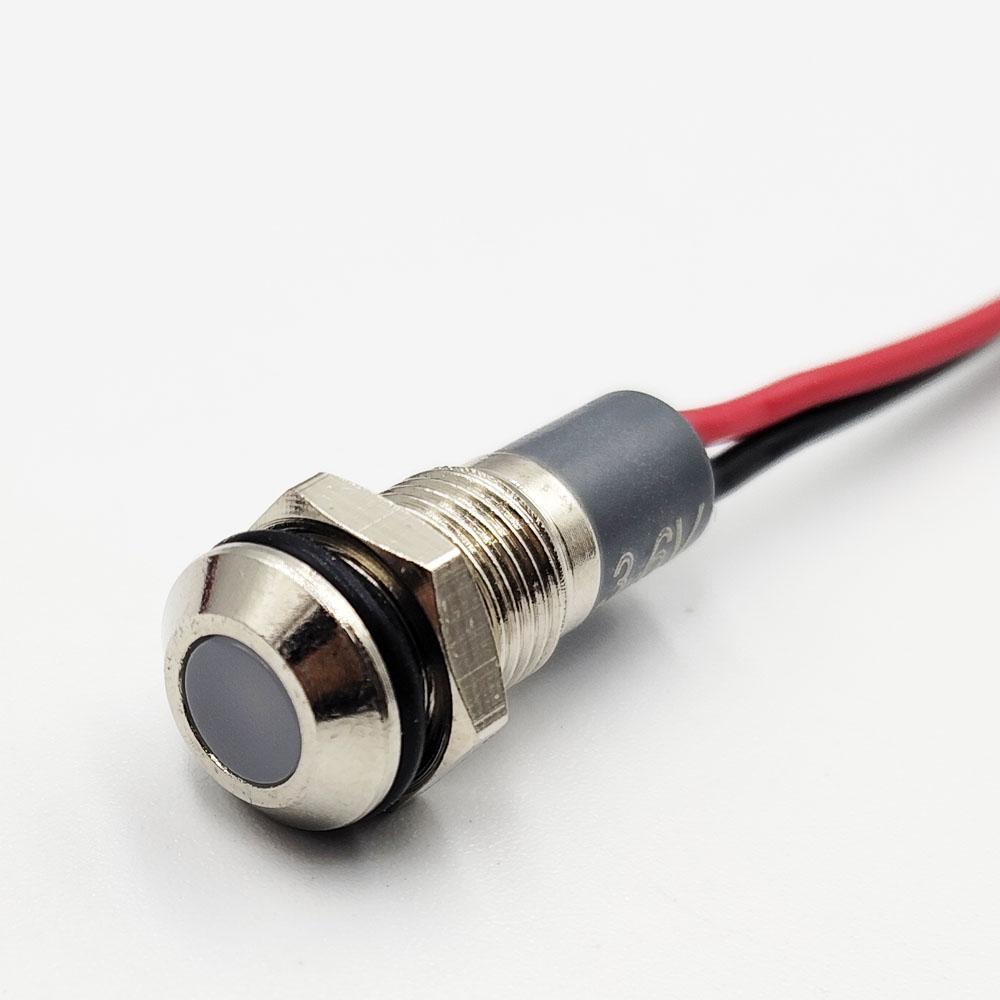 10mm 220V White LED Flat Metal Indicator Light