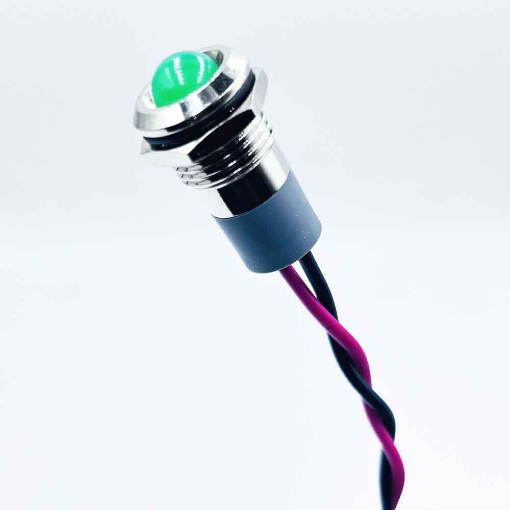 12mm 220v Green Spherical Shape Metal Indicator Lamp