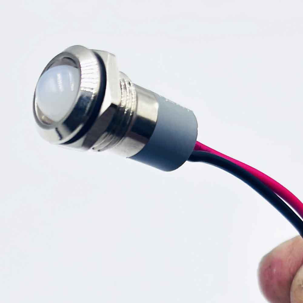 12mm 220v White Light Spherical Shape Metal Indicator Lamp