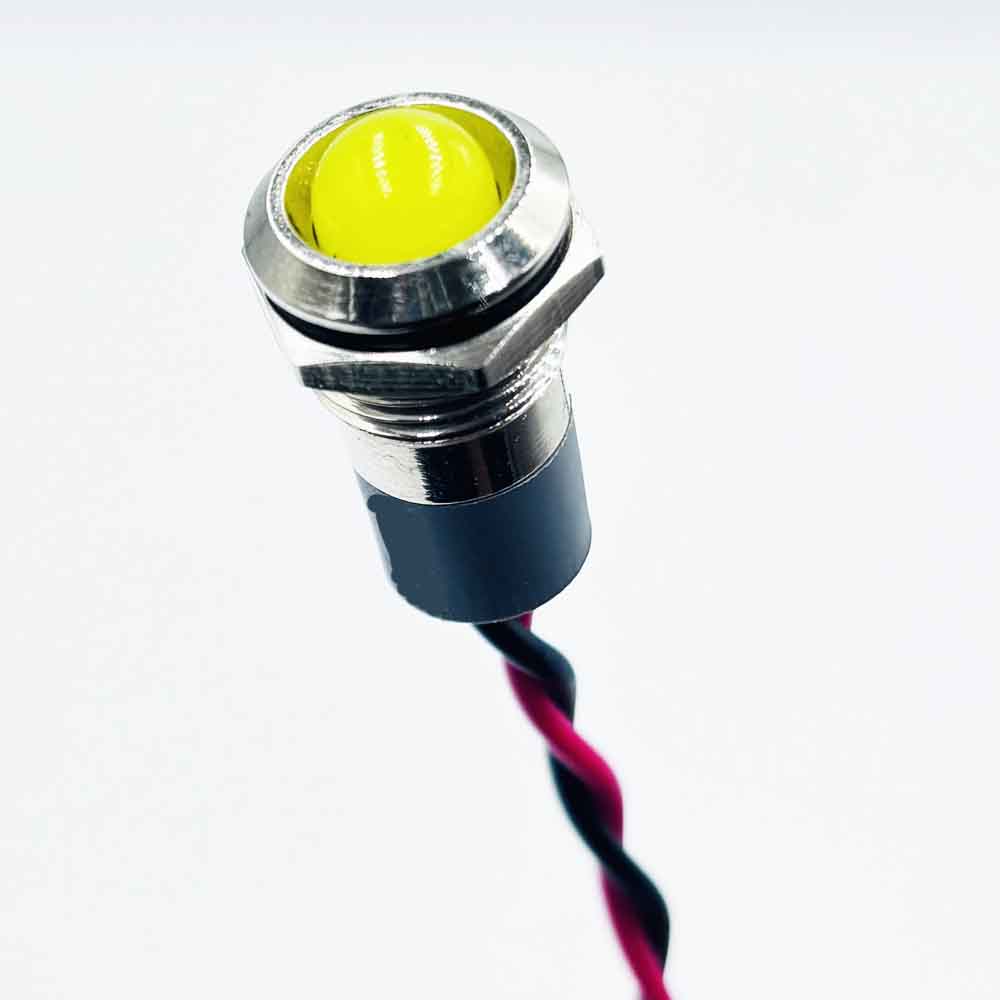 12mm 220v Yellow Light Spherical Shape Metal Indicator Lamp