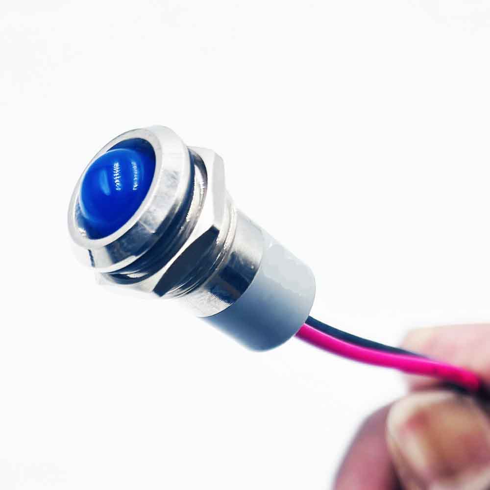 12mm 3-6v Blue Light Spherical Shape Metal Indicator Lamp