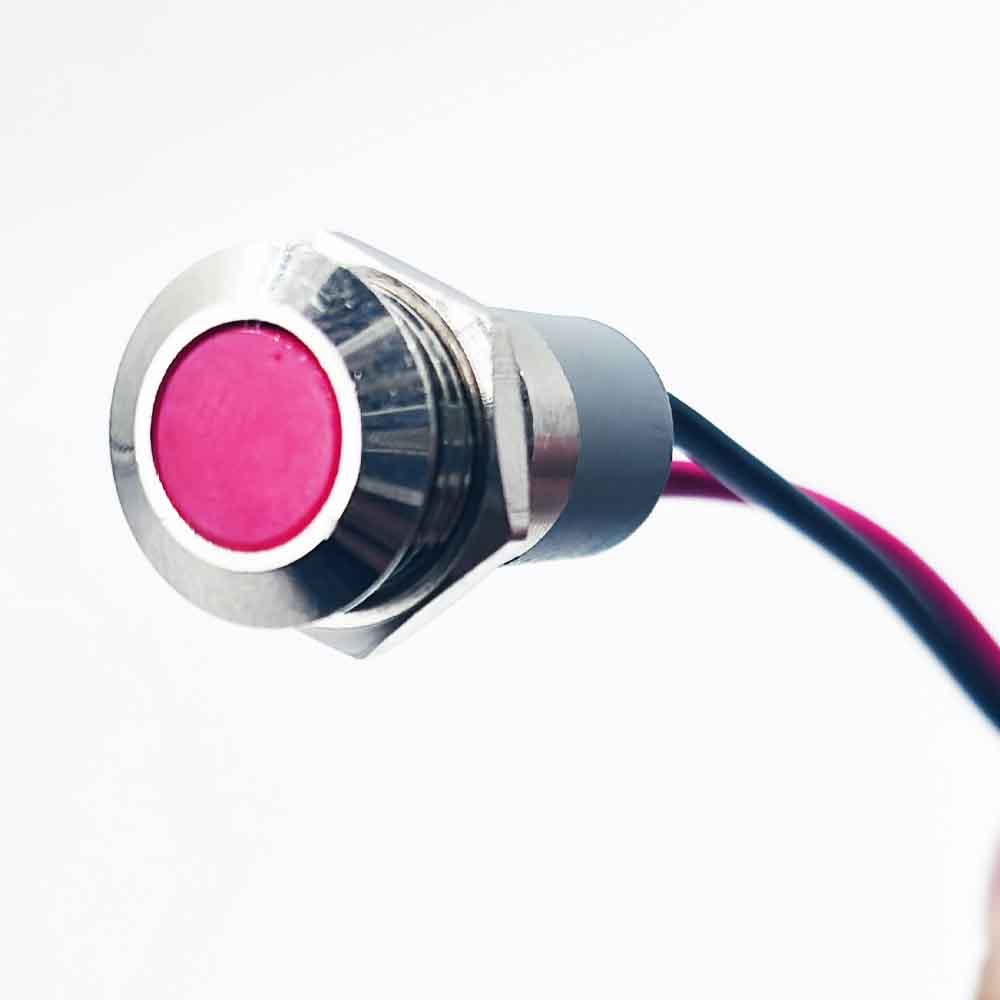 12mm 3-6v Red Light Flat Metal Indicator Lamp