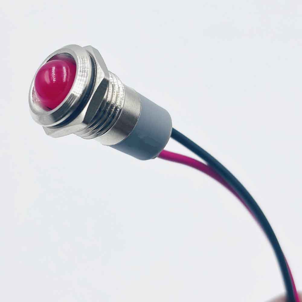 12mm 3-6v Red Light Spherical Shape Metal Indicator Lamp
