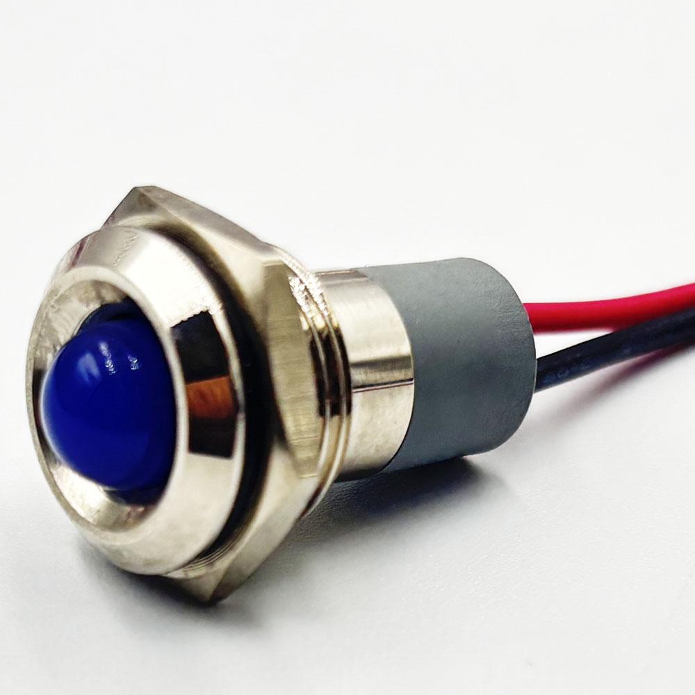 14mm 3-6v Blue Light Spherical shape metal indicator lamp