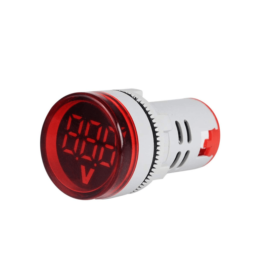 22mm 6-100VDC Red Voltage Meter Indicator Panel Mount
