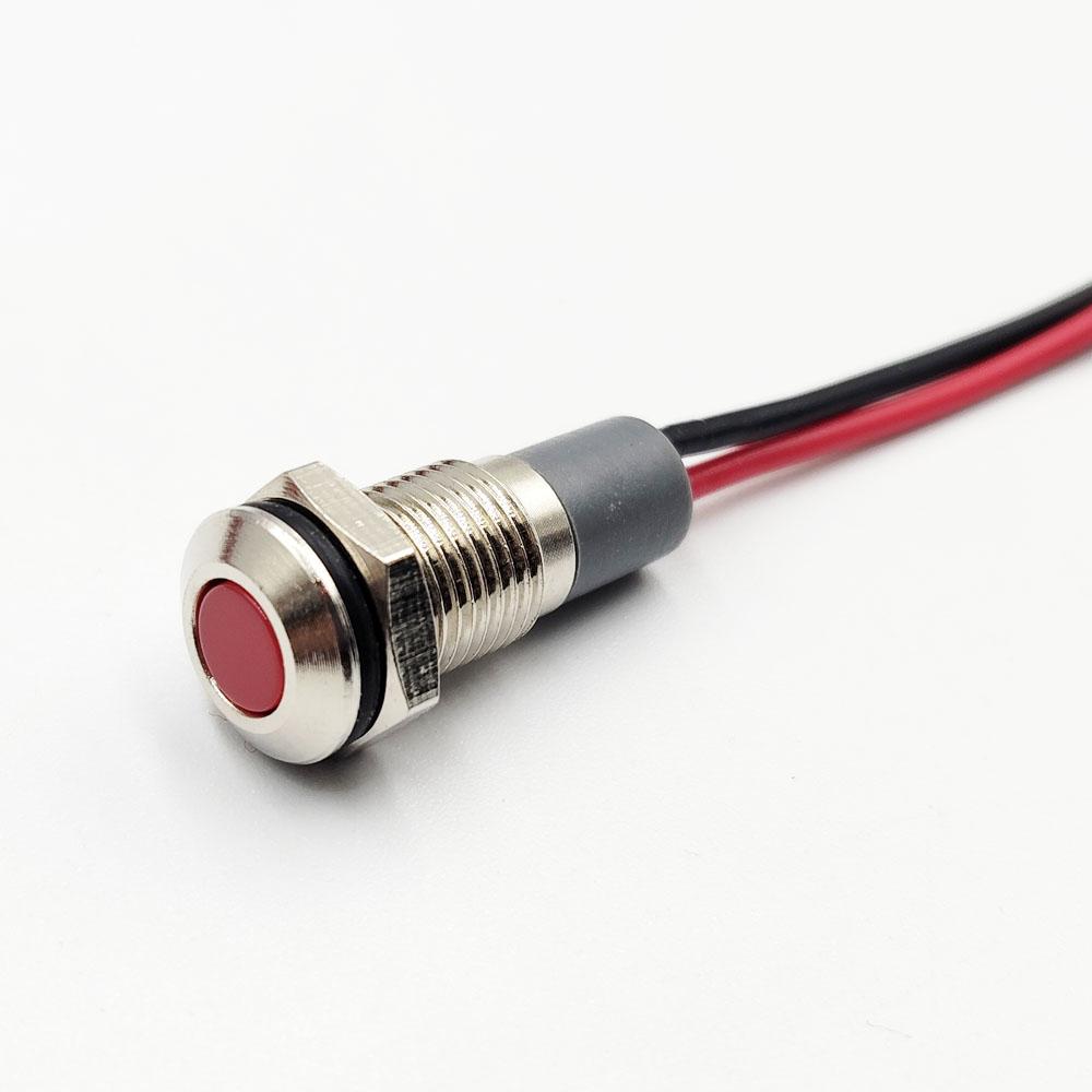 6mm 220V Red LED Flat Metal Indicator Light