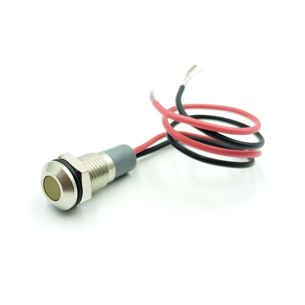 6mm 220v Yellow LED Flat Metal Indicator Light