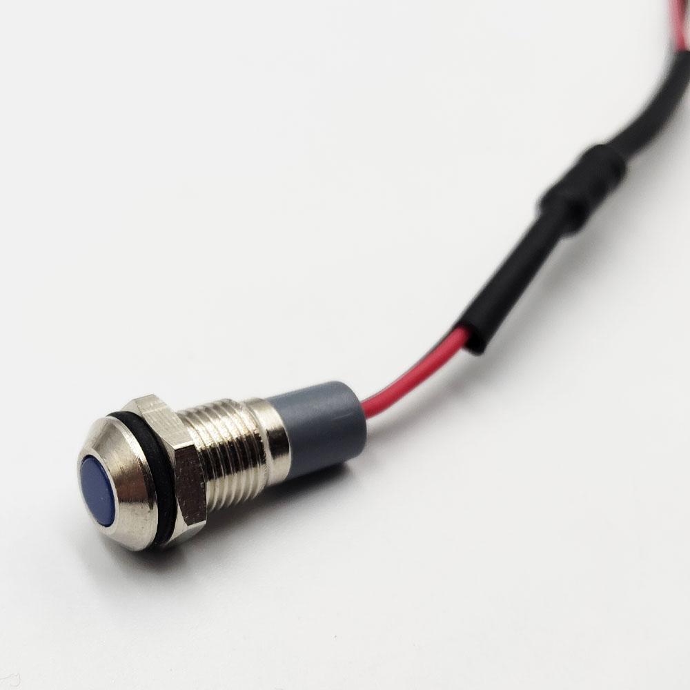 8mm 220v Blue Light Flat Metal Indicator Lamp
