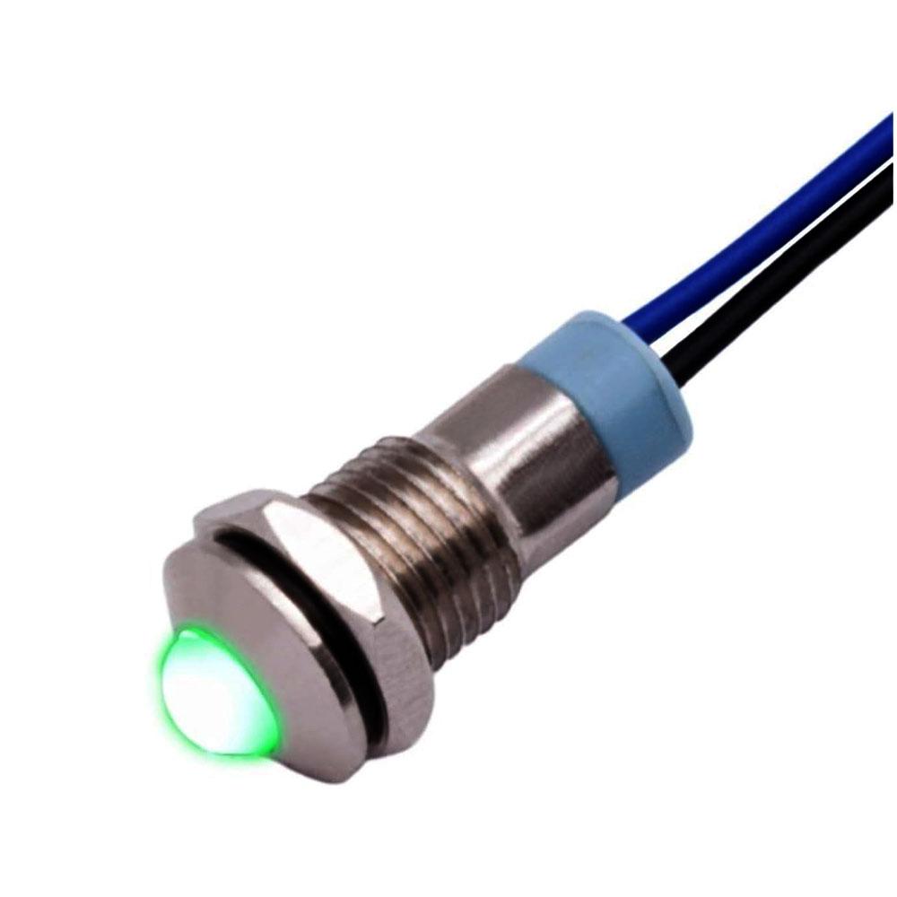 8mm 220V Green Spherical Metal Indicator Light
