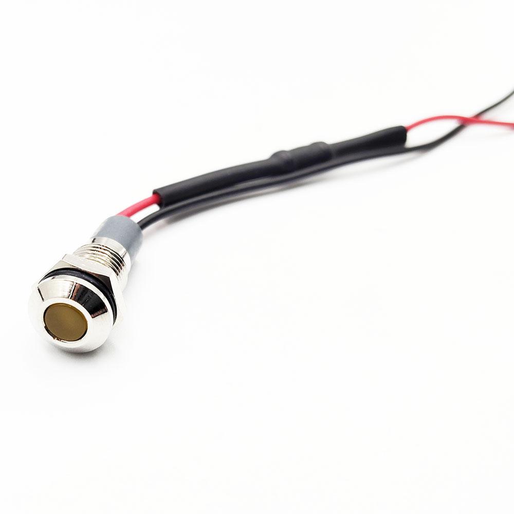 8mm 220v Yellow Light Metal Indicator Lamp