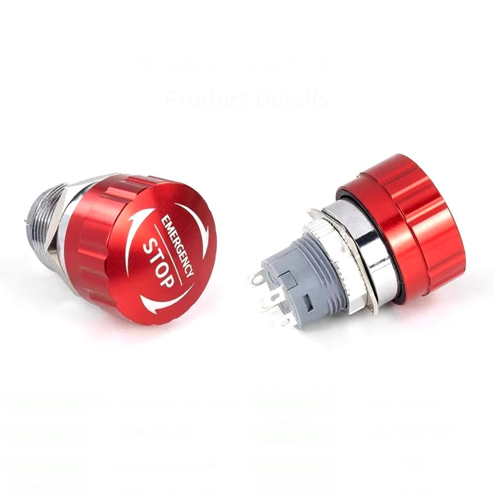 16mm 2NC Metal Head Emergency Stop Push Switch F Rotary
