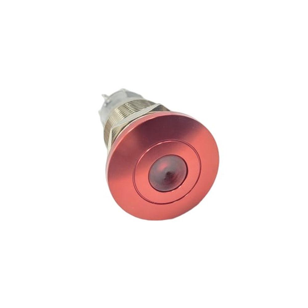 19mm 8 PIN 12-24V Stainless Steel Red LED Mushroom Head Switch