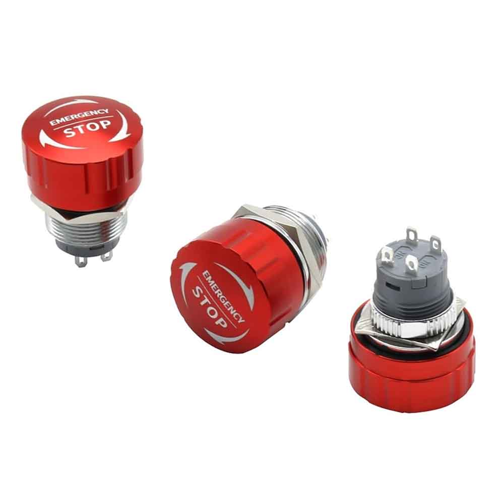 19mm NC + NO Metal Emergency Stop Push Switch F Rotary