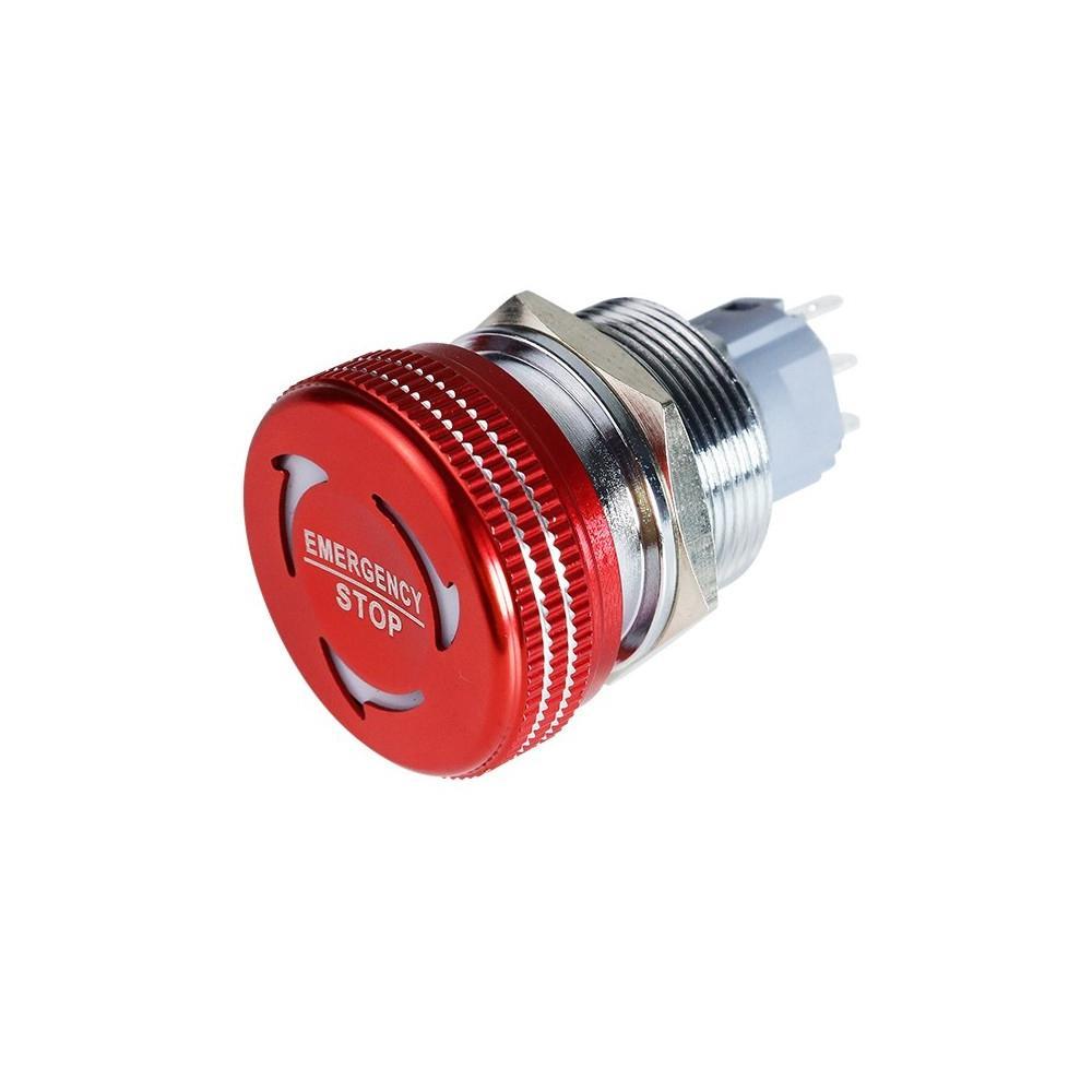 Emergency Stop 22MM 6Pin Mushroom Metal Push Button Switch Rotary