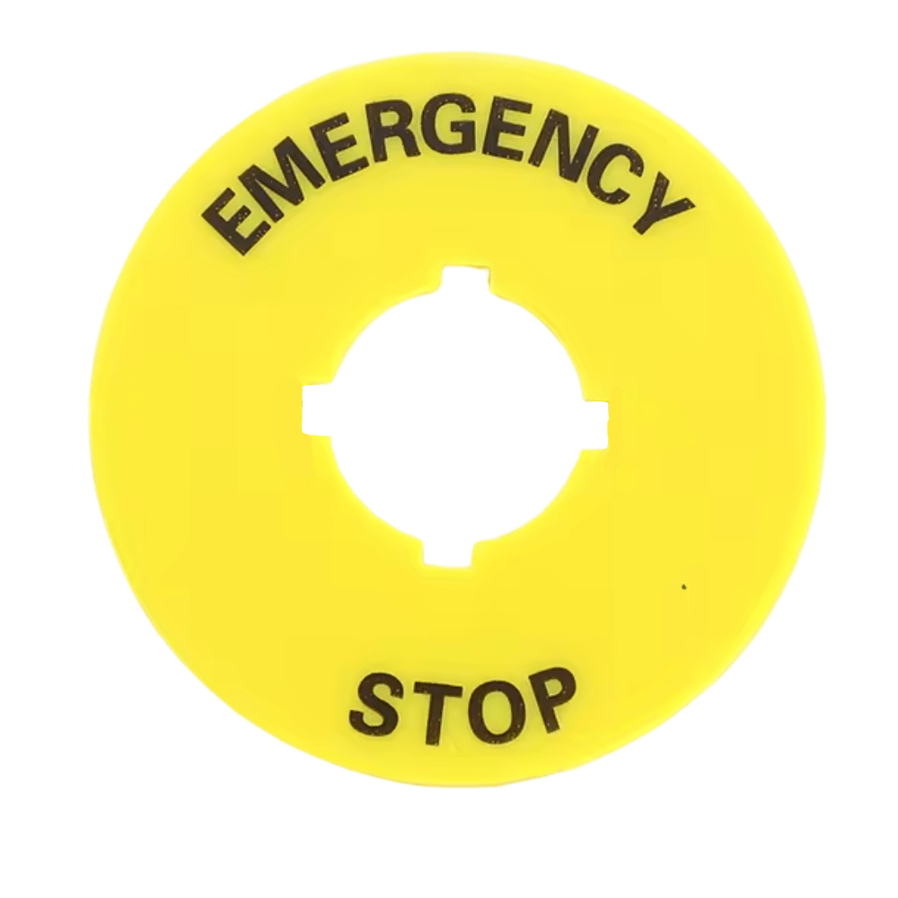 Emergency Stop Plate 16mm Yellow – 2 Pcs