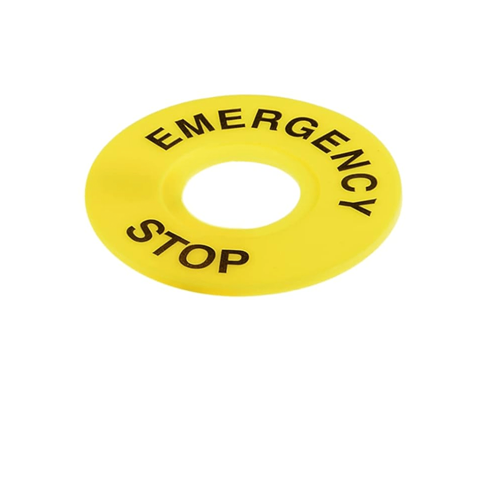 Emergency Stop Plate 22mm Yellow – 2 Pcs