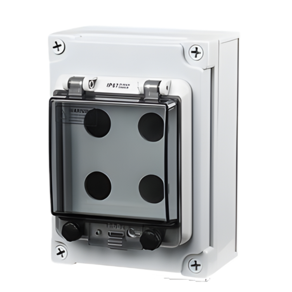 4 Hole 22mm IP67 Outdoor Waterproof Push Button Switch Box – 2 Line
