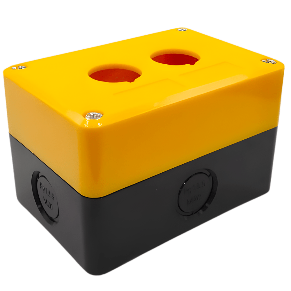 XAL-B02-Y 2Hole 22mm Switch Box Housing Yellow-Black