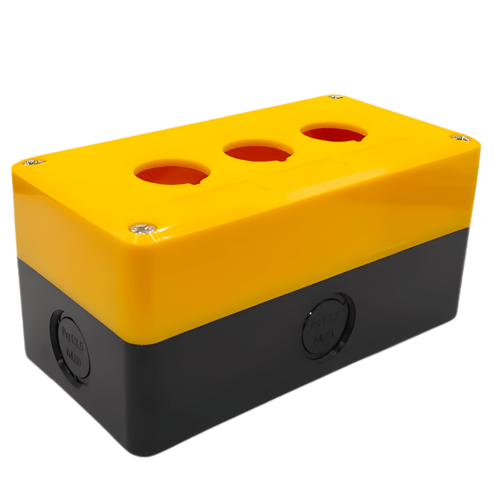 XAL-B03-Y 3Hole 22mm Switch Box Housing Yellow-Black