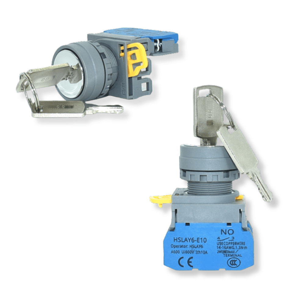 22mm 1NO Metal Head Key Switch