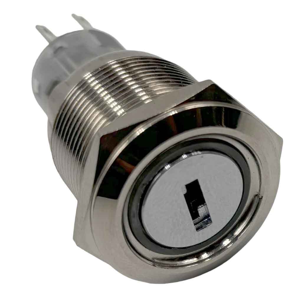 22mm 220V 5Pin Blue Light Key Switch