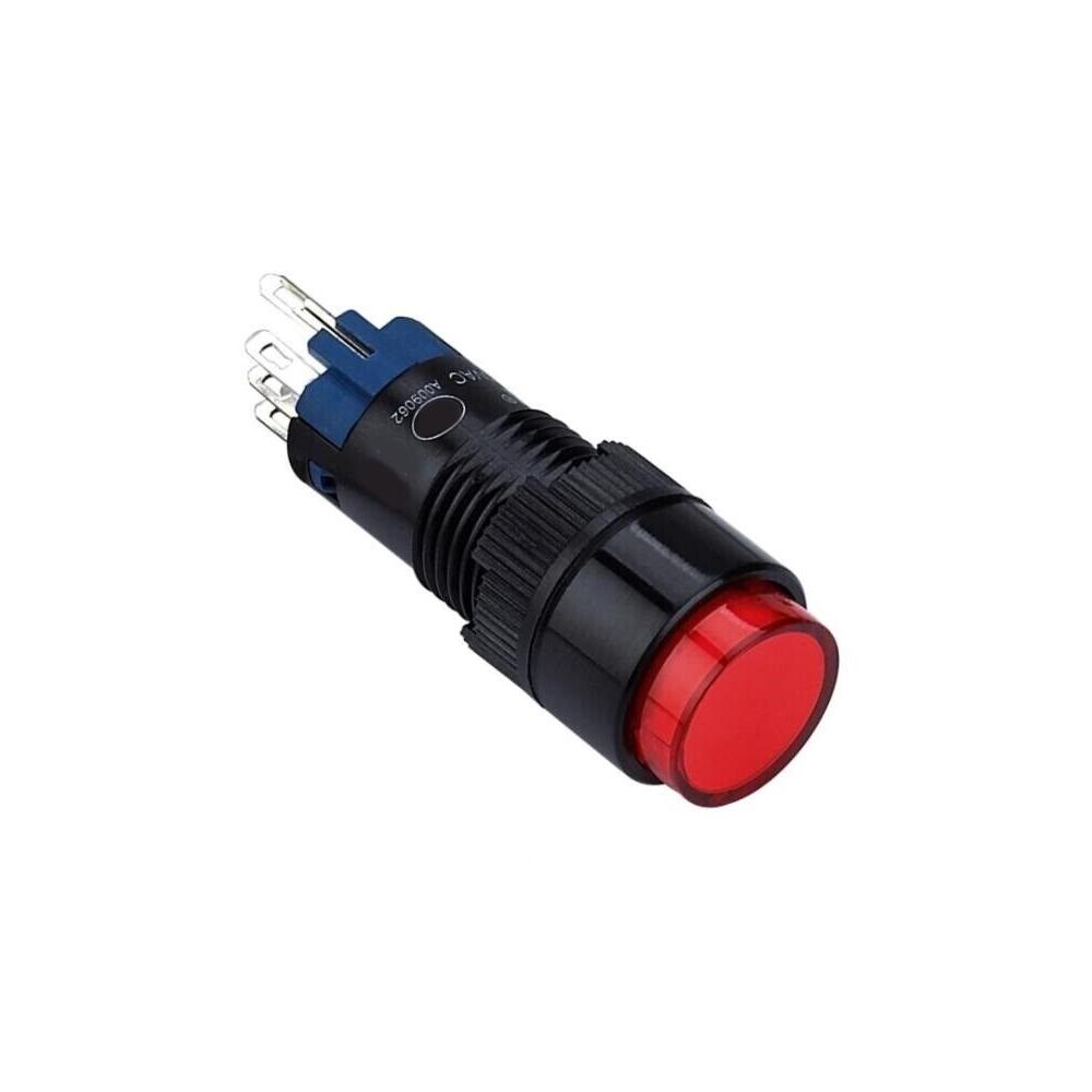 12mm 5Pin Round Button Self-Reset Red Button with 12V Lamp