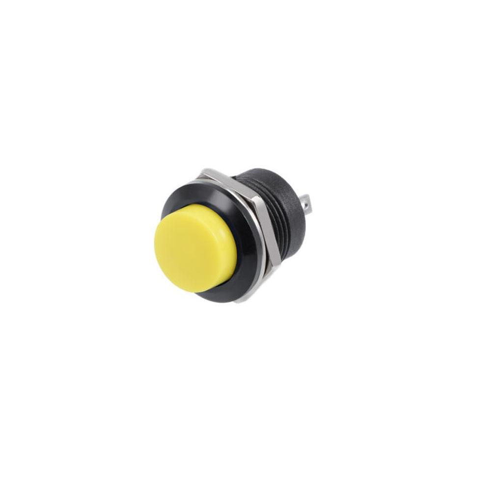 16mm 2 Pin R13-507 Momentary Round Push Button – Yellow (pack of 2)