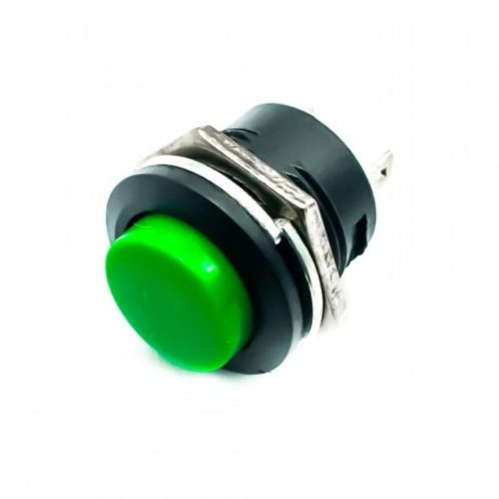 16mm 2 Pin R13-507 Momentary Round Push Button – Green (pack of 2)