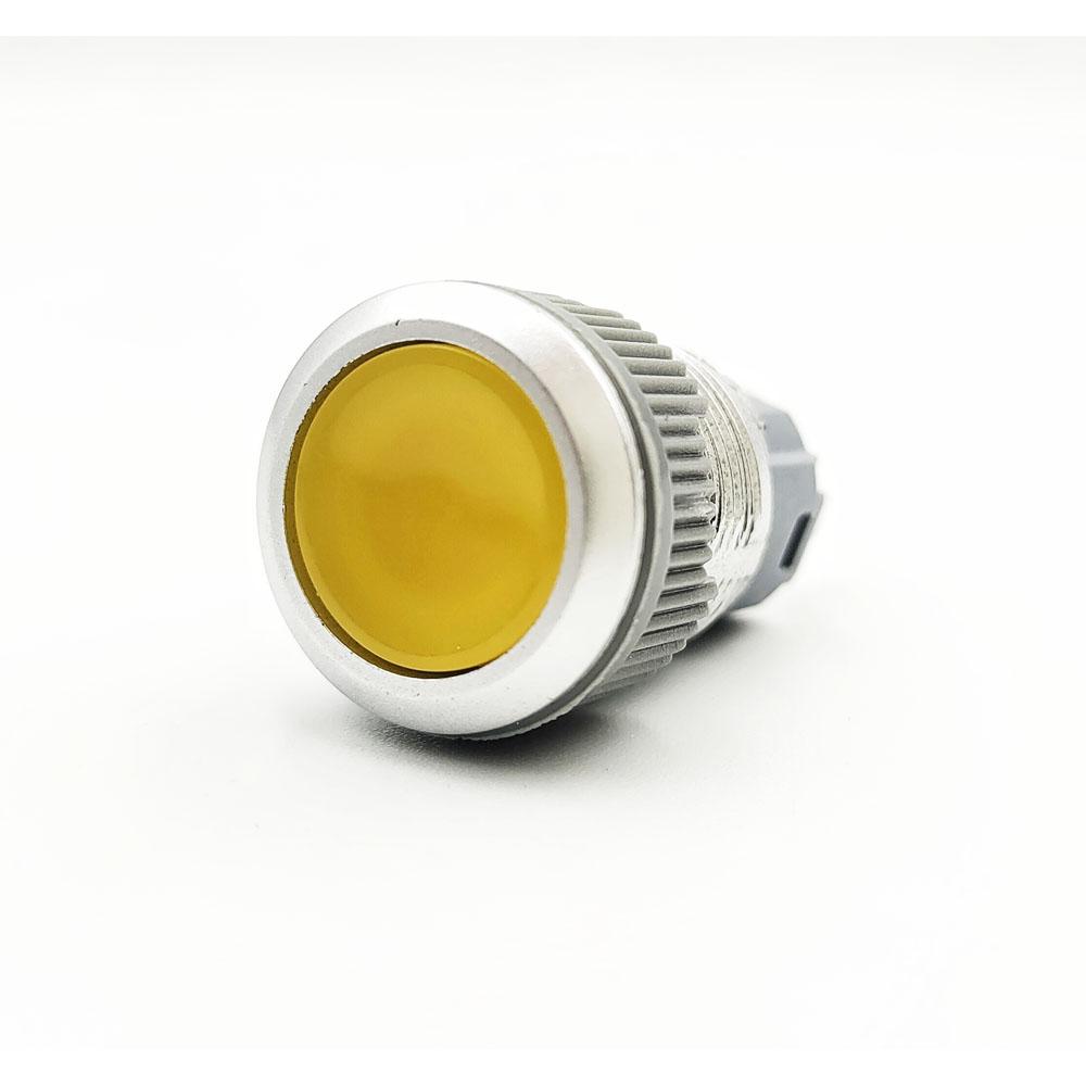 16mm 220V 5 Pins Yellow Colour Flat Head Plastic Latching Switch.