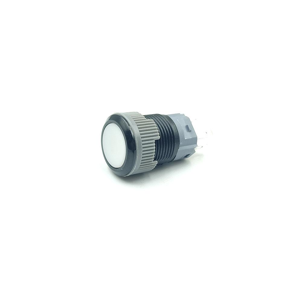 16mm 3-6v 5 Pins White Colour Flat Head Plastic Latching Switch.