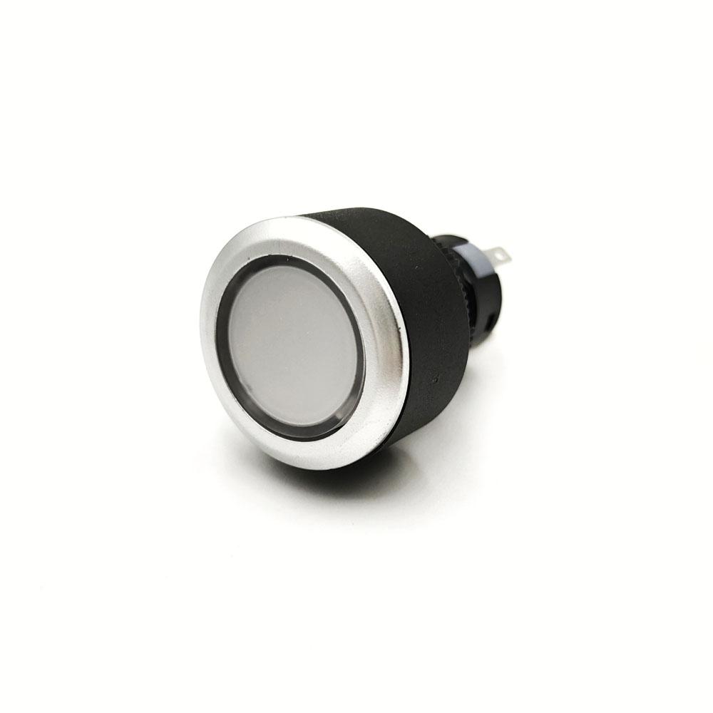22mm 12-24V 5 Pins White Colour Flat Head Plastic Latching Switch.