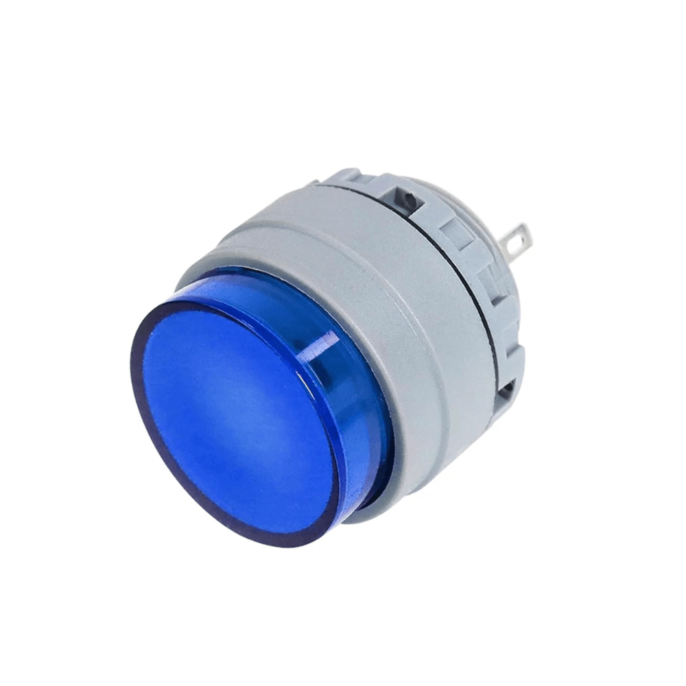 22mm 3-48V 1NO1NC Ultra Short Blue Self-Locking with Light Waterproof Circular Button Switch